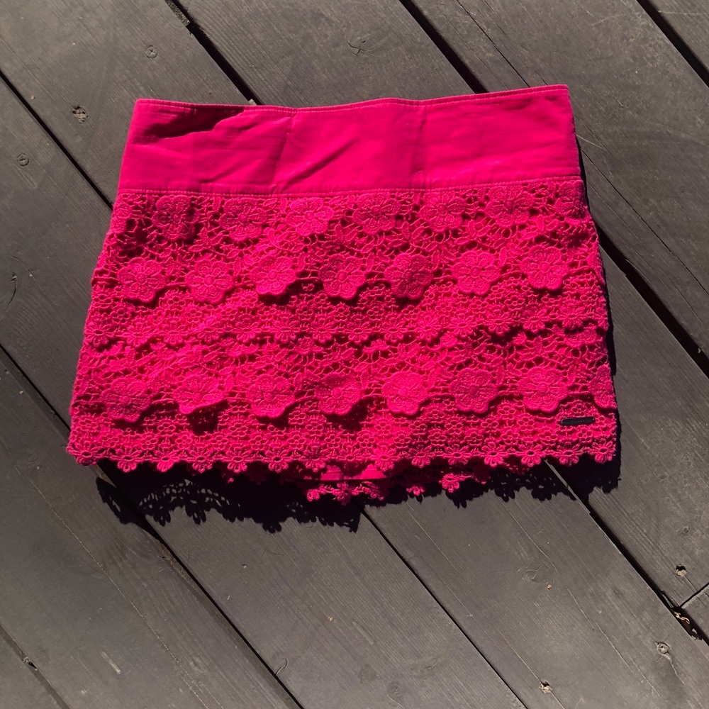 A&F Hot Pink Lace Skirt